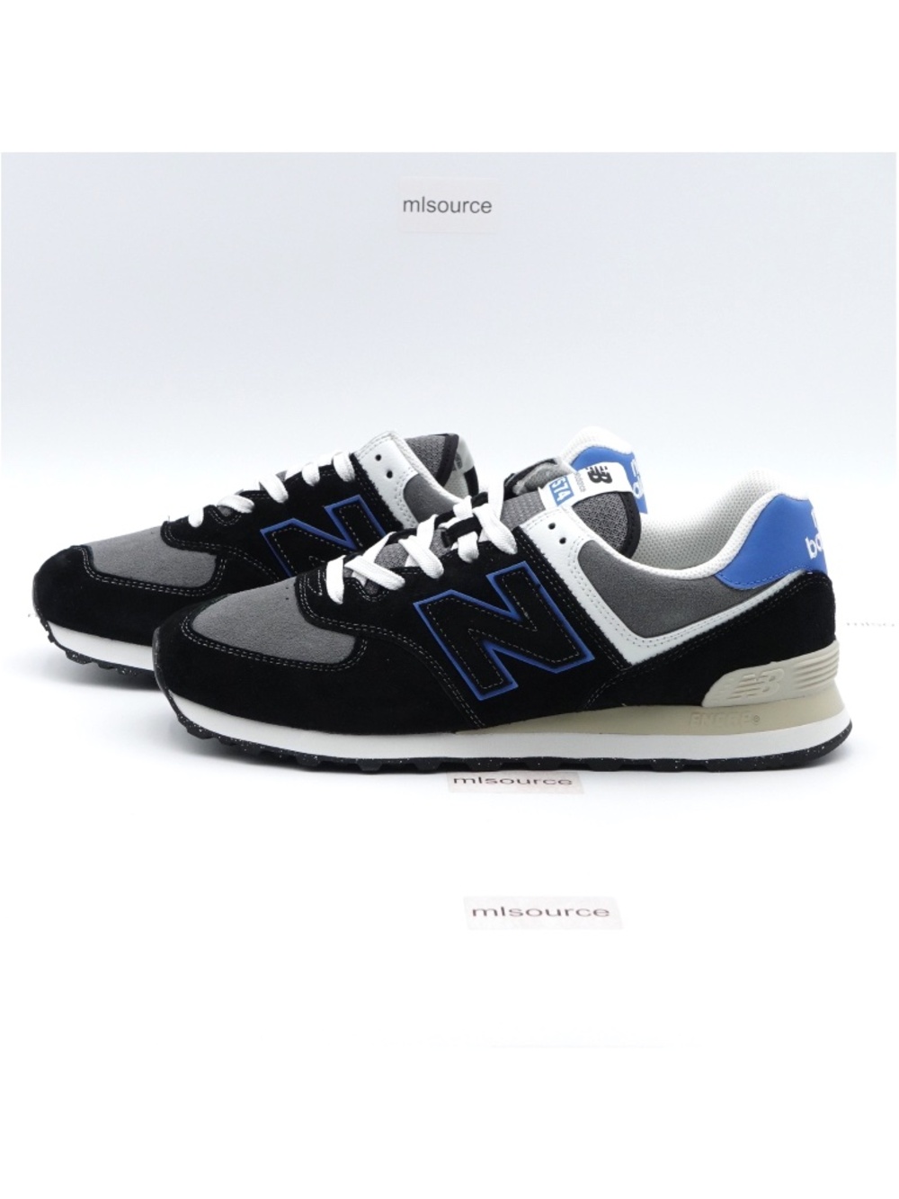 NEW Size 11.5 Men's New Balance 574 Suede Sneakers U574QRB Black/Blue Agate